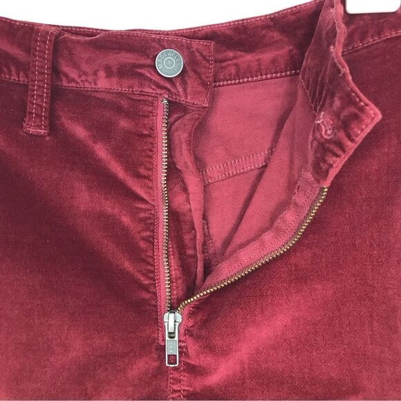 Madewell Deep Red Velvet Stretch Denim Straight Mini Skirt - Picture 10 of 15